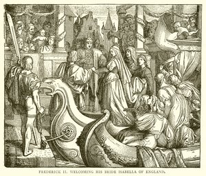 Frederick II toivottaa tervetulleeksi morsiamensa Isabellan Englannin tekijältä English School