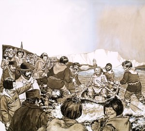 Fridtjof Nansen, norjalainen tutkimusmatkailija, joka purjehti Grönlantiin (guassi paperilla) tekijältä English School