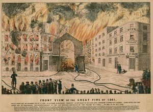 Etunäkymä vuoden 1861 suuresta tulipalosta tekijältä English School