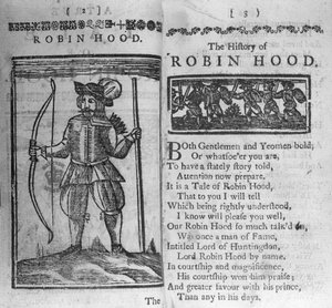 Robin Hoodin historian etukappale ja avausrivit tekijältä English School
