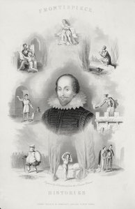 Frontispiece for the Histories, Shakespearen täydellisistä teoksista, tarkistanut J. O. Halliwell, kaivertanut G. Greatbach tekijältä English School
