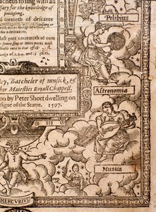 Frontispiece from A Plaine ja Easy Introduction to Practicall Musicke, Thomas Morley, Detail, 1597 tekijältä English School