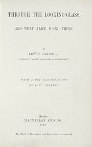 Lewis Carrollin (1833-98) Etukappale Alicelle katselasien läpi, julkaisija Macmillan, 1872 tekijältä English School