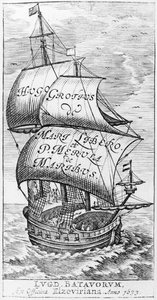Hugo Grotiuksen ja Paulus van Merula de Maribusin etukappale De Maribus liberille, 1633 tekijältä English School