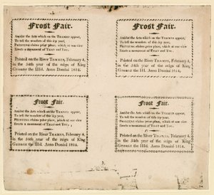 Frost Fair 1814 - jäälle painettu matkamuisto tekijältä English School