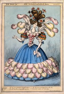 Täysmekko vuodelle _ 1828 - omistettu höyhenkisalle, 1828 (käsinvärinen kaiverrus) tekijältä English School