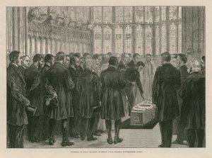 Dekaani Stanleyn hautajaiset Henry VII:n kappelissa tekijältä English School