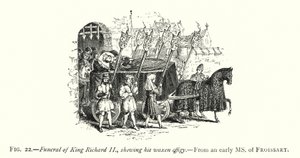 Kuningas Richard II:n hautajaiset, hänen vahakuvansa (kaiverrus) tekijältä English School