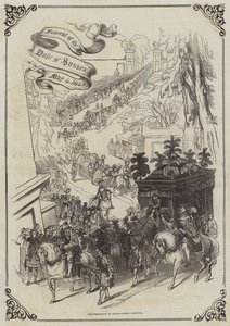 Sussexin herttuan hautajaiset, 4. toukokuuta 1843, kulkue Kensal-Greenin hautausmaalla (kaiverrus) tekijältä English School