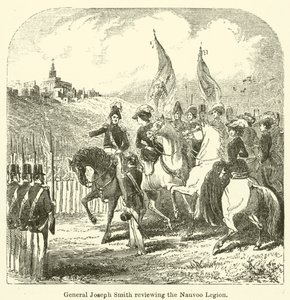 Kenraali Joseph Smith tarkastelee Nauvoon legionia (kaiverrus) tekijältä English School