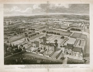 Yleiskuva Bermondsey Abbeyn jäänteistä sellaisena kuin se ilmestyi vuonna 1805 tekijältä English School
