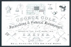 George Cole, kaluste- ja yleinen rautakauppias, kauppakortti tekijältä English School
