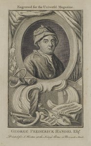 George Frideric Händel, kaiverrettu Universal Magazinea varten, n. 1760 tekijältä English School