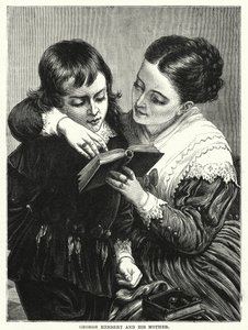 George Herbert ja hänen äitinsä (kaiverrus) tekijältä English School