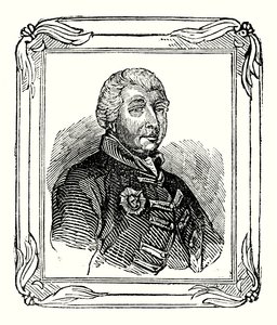 Yrjö III, Yrjö II:n pojanpoika syntyi 1738; kruunattiin vuonna 1760; ja kuoli vuonna 1820 (kaiverrus) tekijältä English School