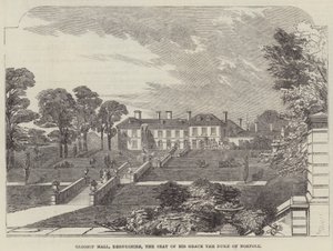 Glossop Hall, Derbyshire, Hänen armonsa Norfolkin herttua (kaiverrus) tekijältä English School