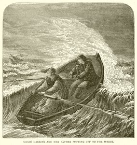 Grace Darling ja hänen isänsä hylkäämässä tekijältä English School