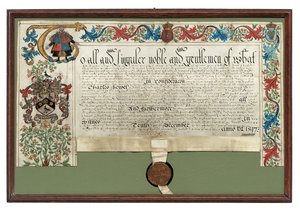 Charles Hewittille aseavustus, 1597 tekijältä English School