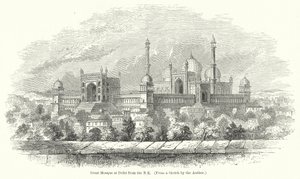 Große Moschee in Delhi von Nordosten (Gravur)