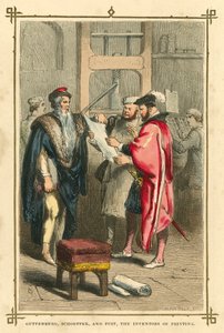 Gutenberg, Schoeffer ja Fust, painatuksen (värilithon) keksijät tekijältä English School