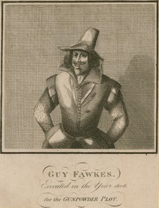 Guy Fawkes, teloitettiin vuonna 1606 ruutijuonista tekijältä English School