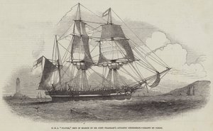HMS "Plover", lähetetty etsimään Sir John Franklinin arktista tutkimusmatkaa (kaiverrus) tekijältä English School