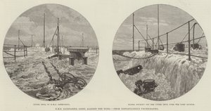 HMS Sanspareil menee tuulta vastaan (kaiverrus) tekijältä English School