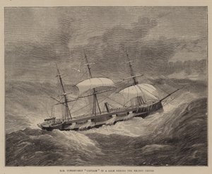 HM Turret-Ship "Kapteeni" Galessa viimeaikaisen risteilyn aikana (kaiverrus) tekijältä English School