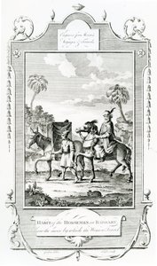 Habit of the Horsemen in Barbary, kuva otettu teoksesta Moores Voyages and Travels, tekijältä English School