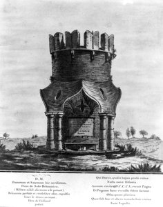 Hackendown-monumentti, kaiverrettu J. Basire, 1780 (akvatinta etsauksella) tekijältä English School
