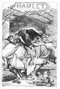 Hamlet - Illustration in "" Completes de William Shakespeare"" 1866 - Tämän painoksen kuvitukset ja yleinen muoto on lainattu Cassellin kuvitetusta Shakespearesta, joka julkaistiin Lontoossa tekijältä English School