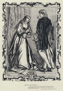 Hamlet ja Ophelia, Hamlet, Tanskan prinssi, näytös iii, kohtaus 1 (kaiverrus) tekijältä English School