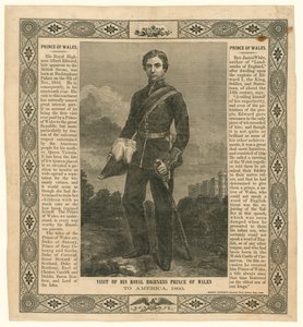 Nenäliina Walesin prinssin Amerikan matkan muistoksi, 1860 tekijältä English School