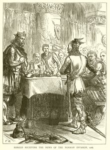 Harold vastaanottaa News of the Norman Invasion, 1066 tekijältä English School