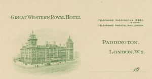 Muistipaperi Great Western Royal -hotellista tekijältä English School