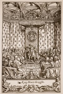 Henrik VIII parlamentissa (seepiakuva) tekijältä English School