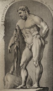 Hercules hakemassa Hesperideen kultaisia omenoita tekijältä English School