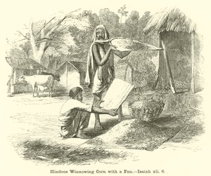 Hindoos Winnowing Corn with a fan, Isaiah, xli, 6 tekijältä English School