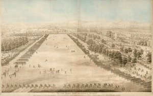 Hänen Majesteettinsa tarkastelee vapaaehtoisjoukkoa, joka on kokoontunut Hyde Parkiin syntymäpäivän kunniaksi 4. kesäkuuta 1799