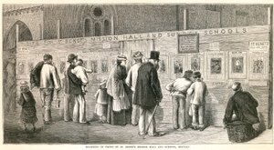St Benets Mission Hallin ja koulujen edessä, Stepney tekijältä English School