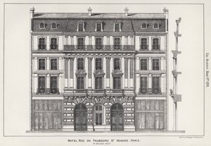 Hotelli, Rue Du Faubourg St Honore, Pariisi (kaiverrus) tekijältä English School