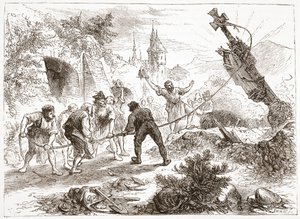Hottinger tuhoaa kuvan, kuvitus James Aitken Wylien (1808-1890) Protestantismin historiasta, pub. 1878 tekijältä English School