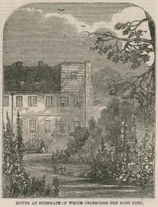 Talo Highgatessa Lontoossa, jossa runoilija Samuel Coleridge kuoli tekijältä English School