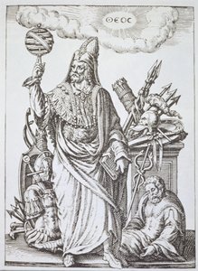 Ihanteellinen Hermes Trismegistus, kopio kuvituksesta Jean-Jacques Boissardin Ennustaminen ja maagiset nähtävyydet, 1605, julkaistu 1800-luvun lopulla tekijältä English School