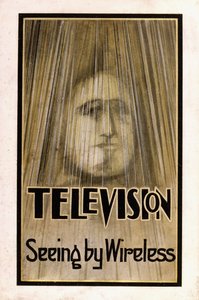 Kuvitettu suojapaperi "Television, 1926" ensimmäiseen painokseen tekijältä English School