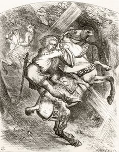 Kuvitus J. Tennielin mukaan runolle "The Blasphemer