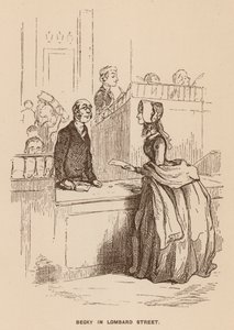 Kuvitus Thackerayn Vanity Fair -teokseen (litografia). tekijältä English School