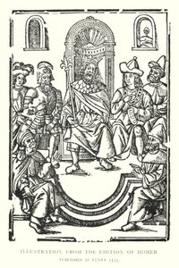 Kuvitus Homeroksen painoksesta, julkaistu Venetsiassa 1525 (litho) tekijältä English School