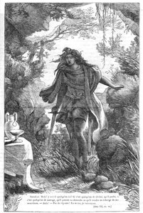 Imogen in Cymbeline - (The Tragedy of Cymbeline, King of Britain) - Kuvitus kirjassa "" Completes de William Shakespeare"" 1866 - Tämän painoksen kuvitukset ja yleinen muoto on lainattu Cassellin kuvitetusta Shakespearesta, joka julkaistiin Lontoossa tekijältä English School