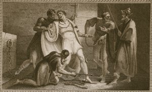 Stephenin vankeus, kuvitus David Humesista Englannin historia, pub. R. Bowyer, Lontoo, 1812 tekijältä English School